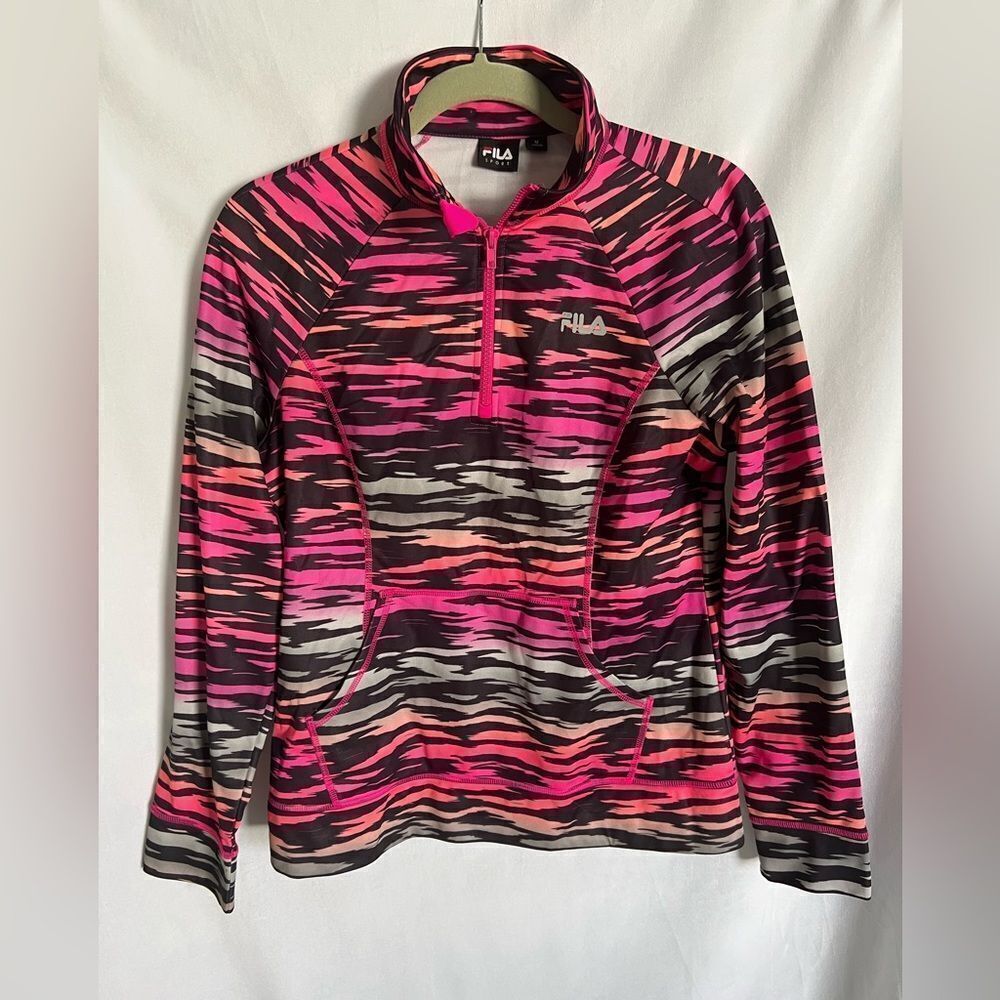 Fila multicolor zebra stripe pullover jacket top M